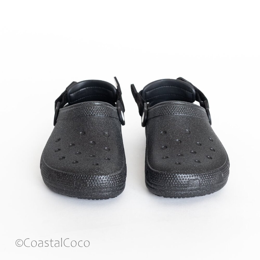 Crocs Classic Work Graphic Clog Hook & Loop Unisex M 7 / W 9 Shoes Black Glitter - Picture 6 of 10